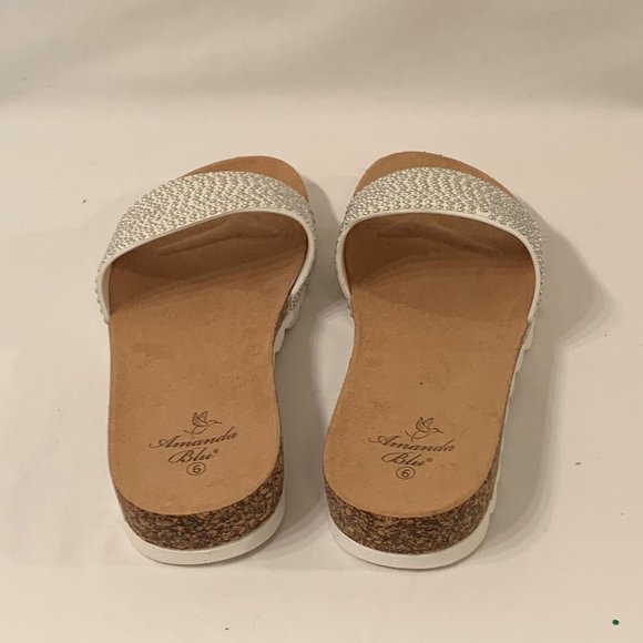 Amanda Blu - Camila Slide Sandal - Silver S - 6  New (never worn)  0.1" high. - Picture 2 of 8